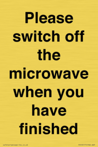 Please switch off the microwave when you have finished